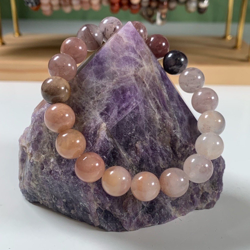 10mm Lavender Quartz Stretch Beaded Bracelet
